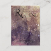 Elegant Paars en gouden Waterverf Veroorbaar beeld Visitekaartje (Voorkant)