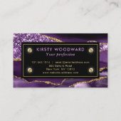 Elegant Paars- en goudgalglitteragaat Visitekaartje (Achterkant)