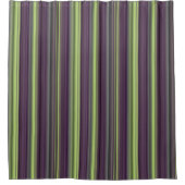 Elegant paars en groene strepen douchegordijn (Voorkant)