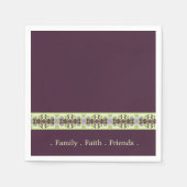 Elegant Paars en Mauve Floral Servet (Voorkant)