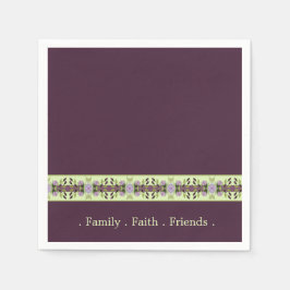 Elegant Paars en Mauve Floral Servet