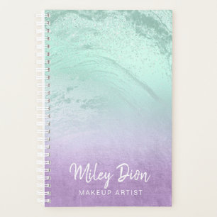 Elegant paars en mint glitter marble make-up artie planner