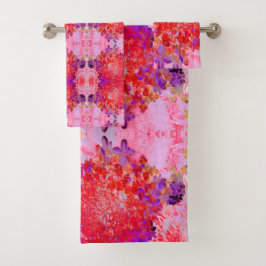 Elegant Paars en Oranje Licht Hydrangea Bad Handdoek