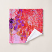 Elegant Paars en Oranje Licht Hydrangea Bad Handdoek (Wasdoekje)