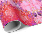 Elegant Paars en Oranje Licht Hydrangea Cadeaupapier (Rol Hoek)