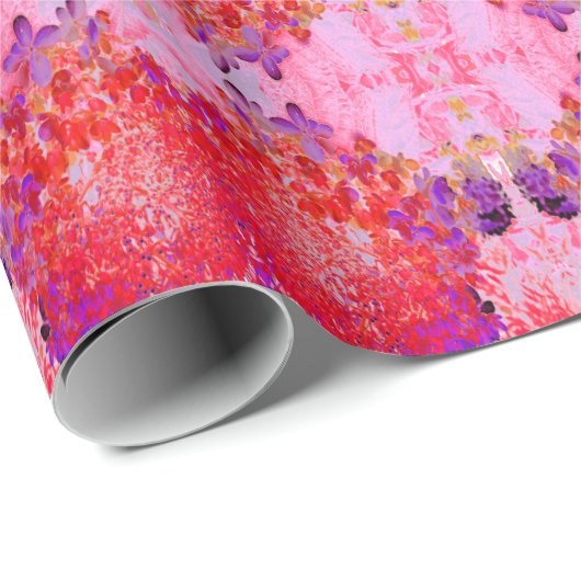 Elegant Paars en Oranje Licht Hydrangea Cadeaupapier (Rol Hoek)