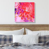 Elegant Paars en Oranje Licht Hydrangea Canvas Afdruk (Insitu (Slaapkamer))