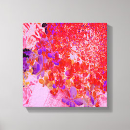 Elegant Paars en Oranje Licht Hydrangea Canvas Afdruk