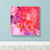 Elegant Paars en Oranje Licht Hydrangea Canvas Afdruk (Insitu (Houten vloer))