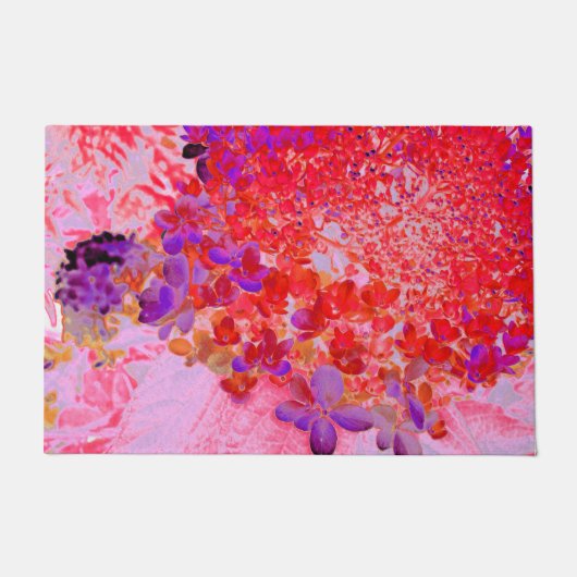 Elegant Paars en Oranje Licht Hydrangea Deurmat (Voorkant)
