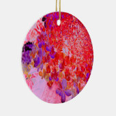 Elegant Paars en Oranje Licht Hydrangea Keramisch Ornament (Rechts)