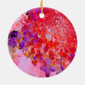 Elegant Paars en Oranje Licht Hydrangea Keramisch Ornament (Achterkant)