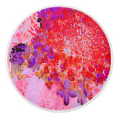 Elegant Paars en Oranje Licht Hydrangea Keramische Knop (Voorkant)