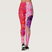 Elegant Paars en Oranje Licht Hydrangea Leggings (Achterkant)
