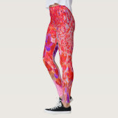 Elegant Paars en Oranje Licht Hydrangea Leggings (Links)