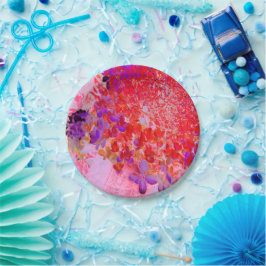 Elegant Paars en Oranje Licht Hydrangea Papieren Bordje