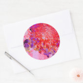 Elegant Paars en Oranje Licht Hydrangea Ronde Sticker (Envelop)