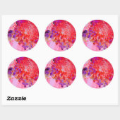 Elegant Paars en Oranje Licht Hydrangea Ronde Sticker (Vel)