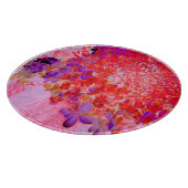 Elegant Paars en Oranje Licht Hydrangea Snijplank (Hoek)