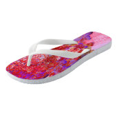 Elegant Paars en Oranje Licht Hydrangea Teenslippers (Schuin)