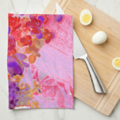 Elegant Paars en Oranje Licht Hydrangea Theedoek (Quarter Fold)