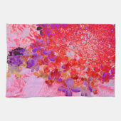 Elegant Paars en Oranje Licht Hydrangea Theedoek (Horizontaal)