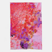 Elegant Paars en Oranje Licht Hydrangea Theedoek (Verticaal)