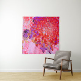 Elegant Paars en Oranje Licht Hydrangea Wandkleed