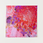 Elegant Paars en Oranje Licht Hydrangea Wandkleed (Voorkant)