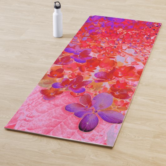 Elegant Paars en Oranje Licht Hydrangea Yogamat (In situ)