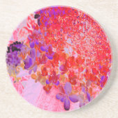 Elegant Paars en Oranje Licht Hydrangea Zandsteen Onderzetter (Voorkant)