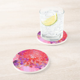 Elegant Paars en Oranje Licht Hydrangea Zandsteen Onderzetter