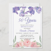 Elegant Paars en Rozen Moeder van de Dag Kaart (Voorkant)