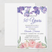 Elegant Paars en Rozen Moeder van de Dag Kaart (Voorkant / Achterkant)