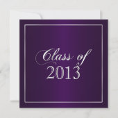 Elegant Paars en Silver Class of 2013 Invitation Kaart (Voorkant)