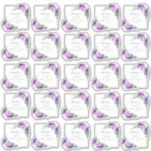 Elegant Paars en Silver Floral Weddenschap Dank je Sticker (Voorkant)
