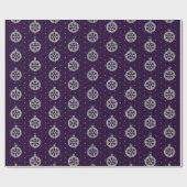 Elegant Paars en Silver Glitter Kerstmis Baubles Cadeaupapier (Vlak)