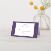 Elegant Paars- en White Border Table Number Plaatskaartje (Achterkant)