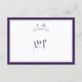 Elegant Paars en White Border Wedding RSVP