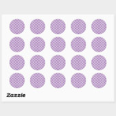 Elegant Paars en White Damask Pattern Ronde Sticker (Vel)