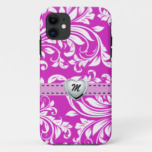 Elegant Paars en White Damast Pattern Case-Mate iPhone Case
