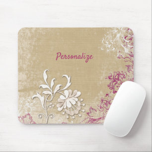Elegant Paars en White Fantasy Flowers personalise Muismat