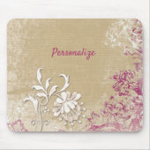 Elegant Paars en White Fantasy Flowers personalise Muismat (Voorkant)