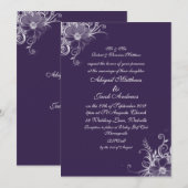 Elegant Paars en White Flower Weddenation Kaart (Voorkant / Achterkant)