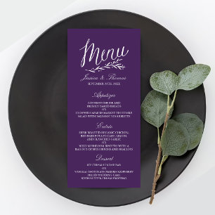 Elegant Paars en White Wedding Menu Sjablonen