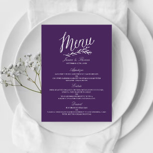 Elegant Paars en White Wedding Menu Sjablonen