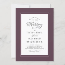 Elegant Paars en White Wedding Modern Calligrafie