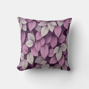 Elegant paars en wit bloemmotief kussen