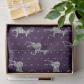 Elegant Paars en zilver Glitter Reindekerst Tissuepapier (Geschenk)