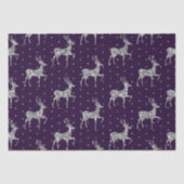 Elegant Paars en zilver Glitter Reindekerst Tissuepapier (Voorkant)